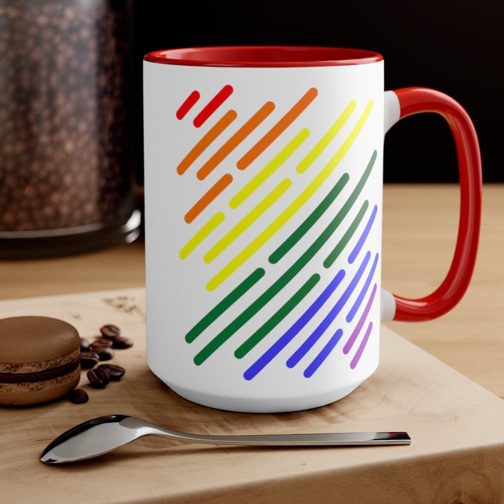 LGBTQ+ Flag Stripe Accent Mug