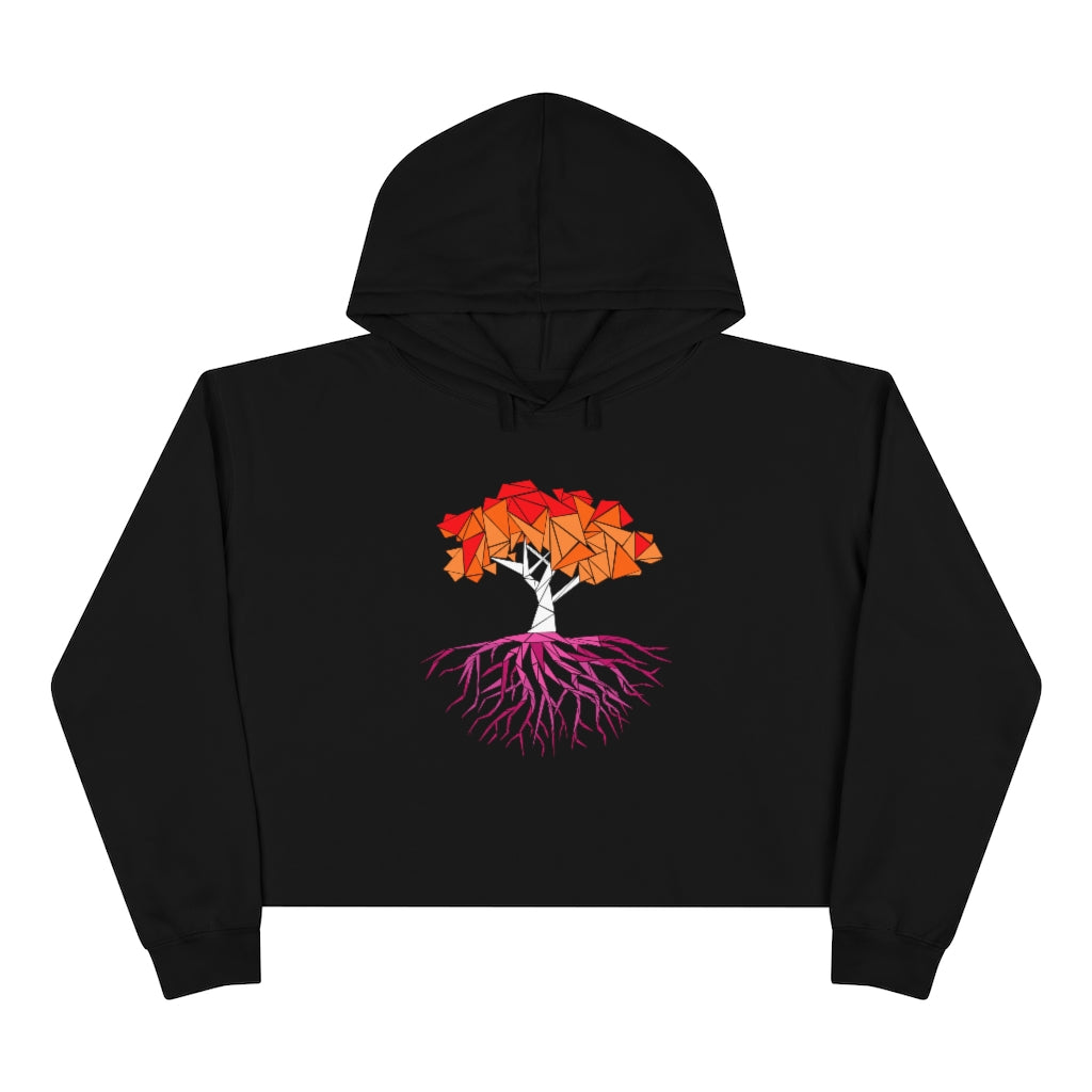 Abstract Tree Lesbian Crop Hoodie