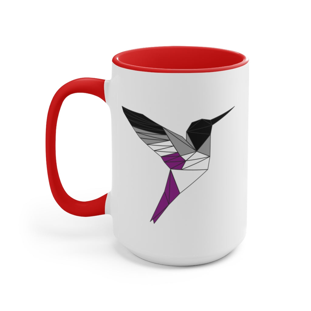 Polygon Hummingbird Asexual Accent Mug