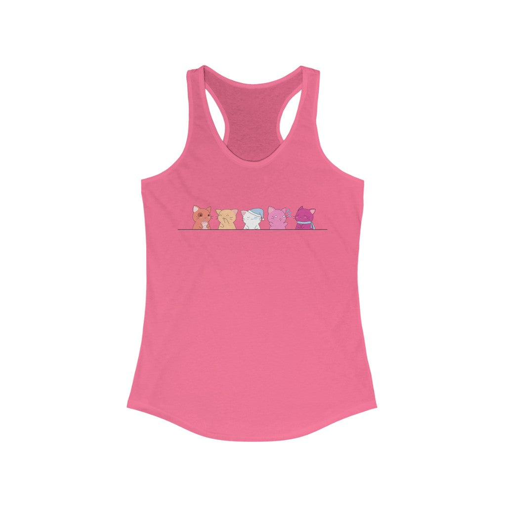 Lesbian Tank Top Racerback - Kawaii Cats