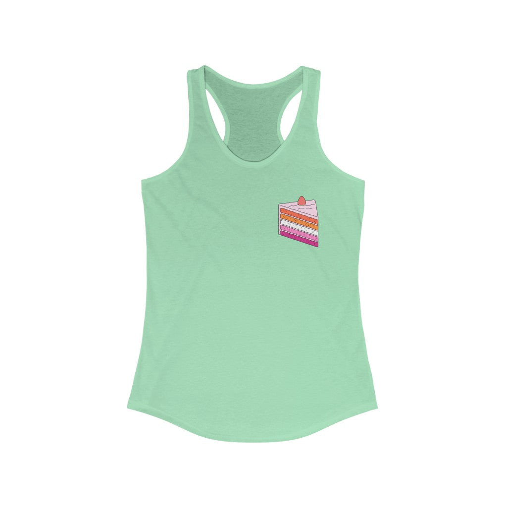 Lesbian Tank Top Racerback - Cake