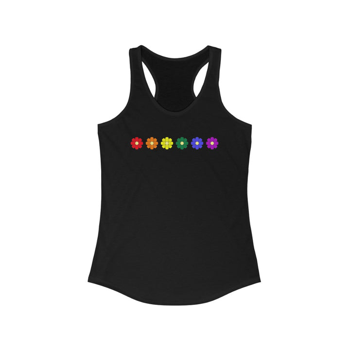 LGBTQ Pride Tank Top Racerback - Cosmos Flowers