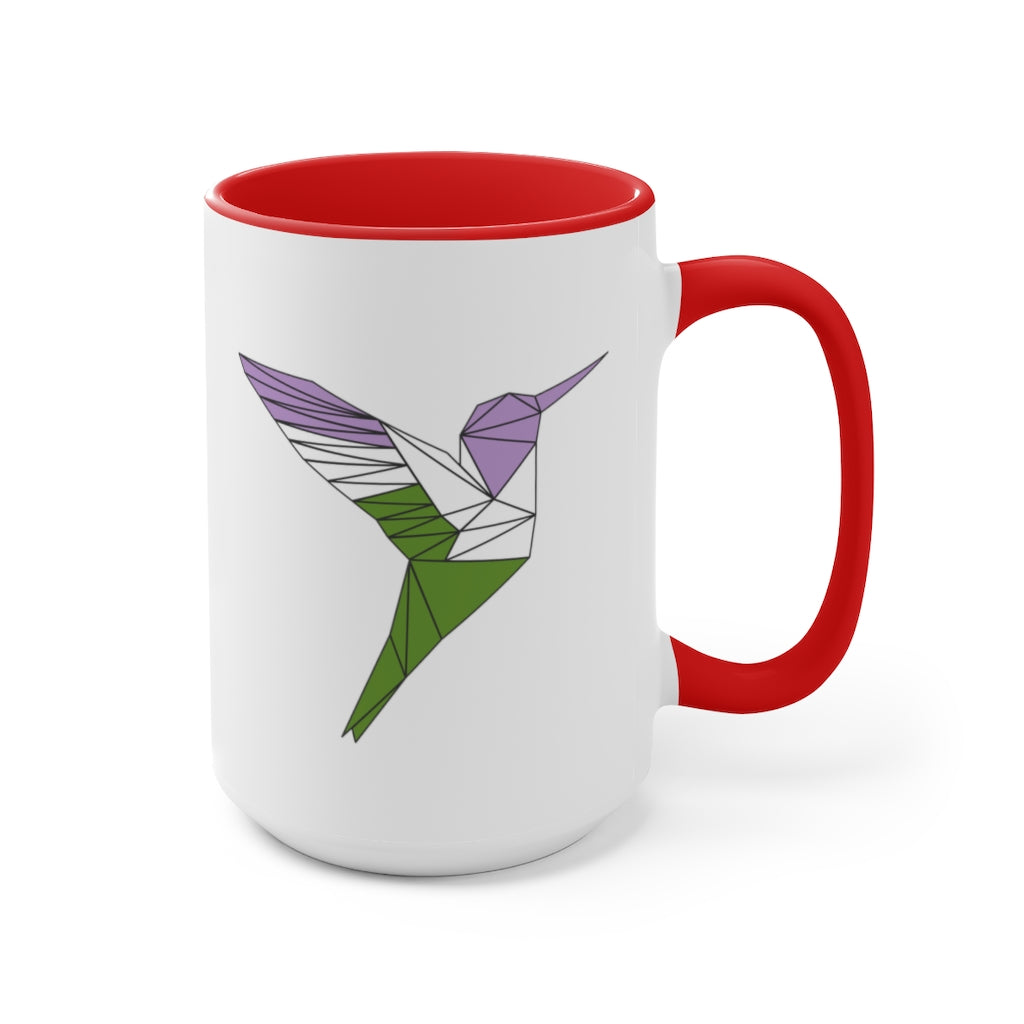 Polygon Hummingbird Genderqueer Accent Mug