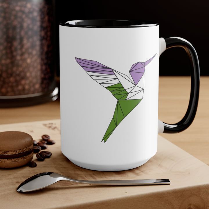 Polygon Hummingbird Genderqueer Accent Mug