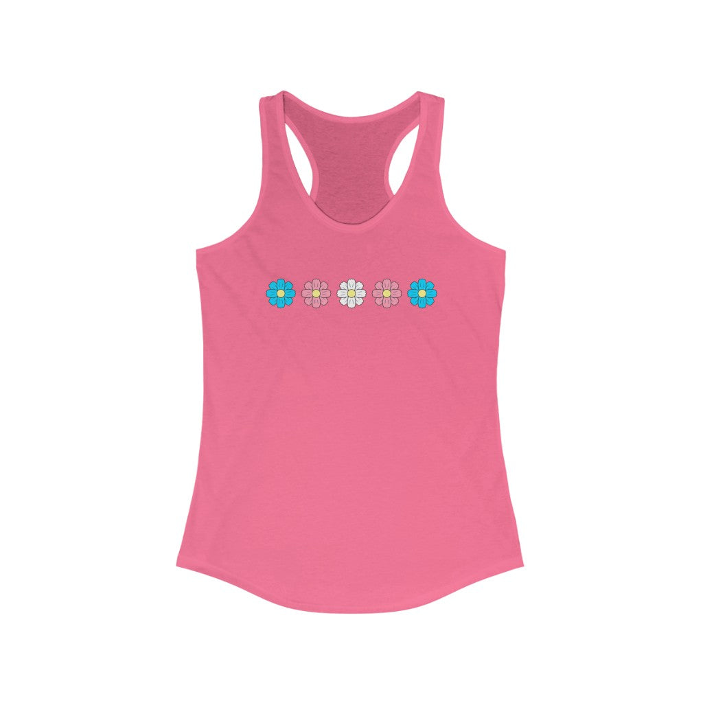 Trans Tank Top Racerback - Cosmos Flowers