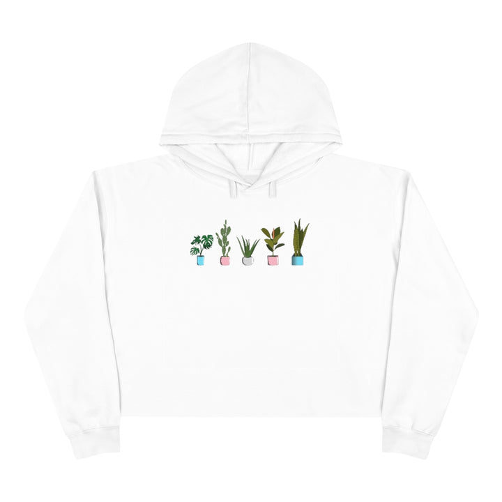 Succulent Plants Trans Crop Hoodie