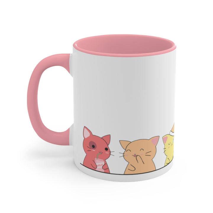 Kawaii Cats LGBTQ+ Accent Mug