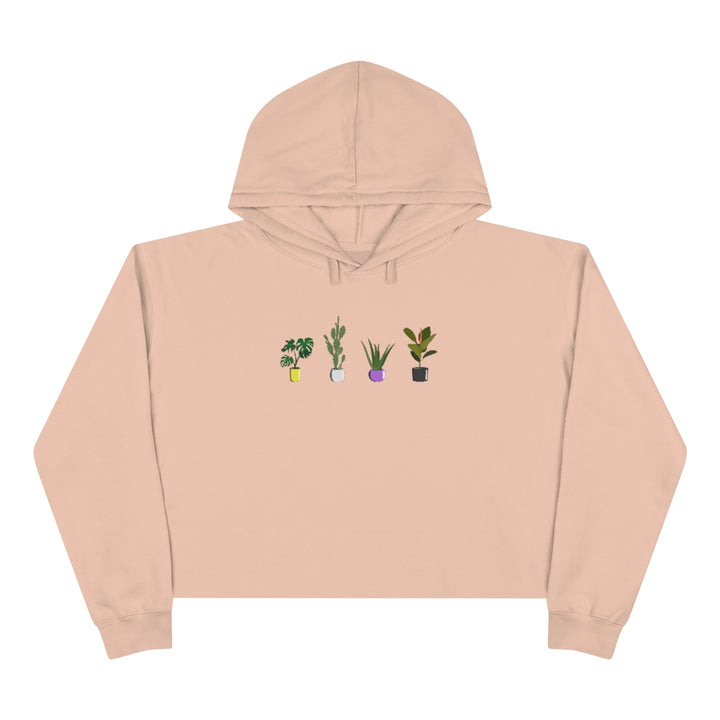 Succulent Plants Nonbinary Crop Hoodie