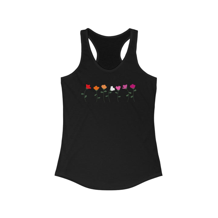 Lesbian Tank Top Racerback - Simple Flowers