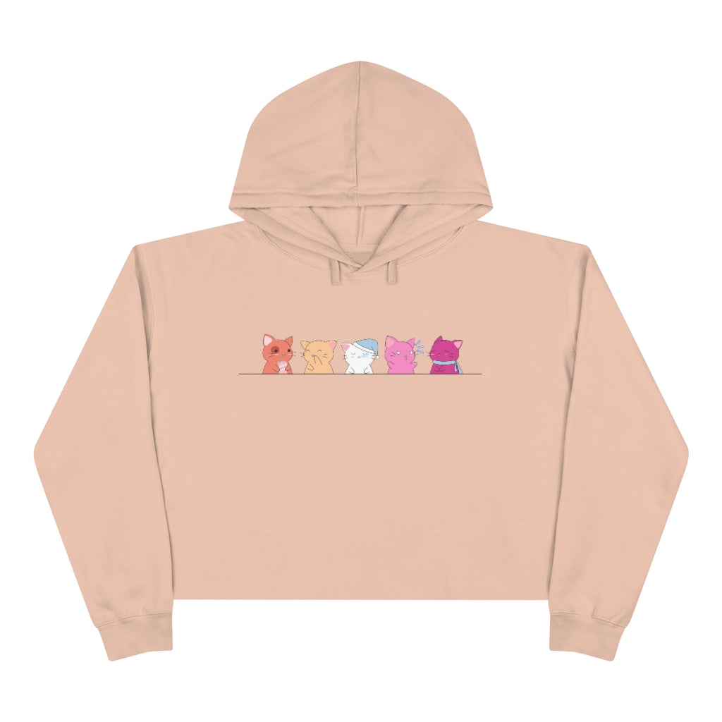 Kawaii Cats Lesbian Crop Hoodie