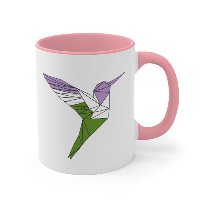 Polygon Hummingbird Genderqueer Accent Mug