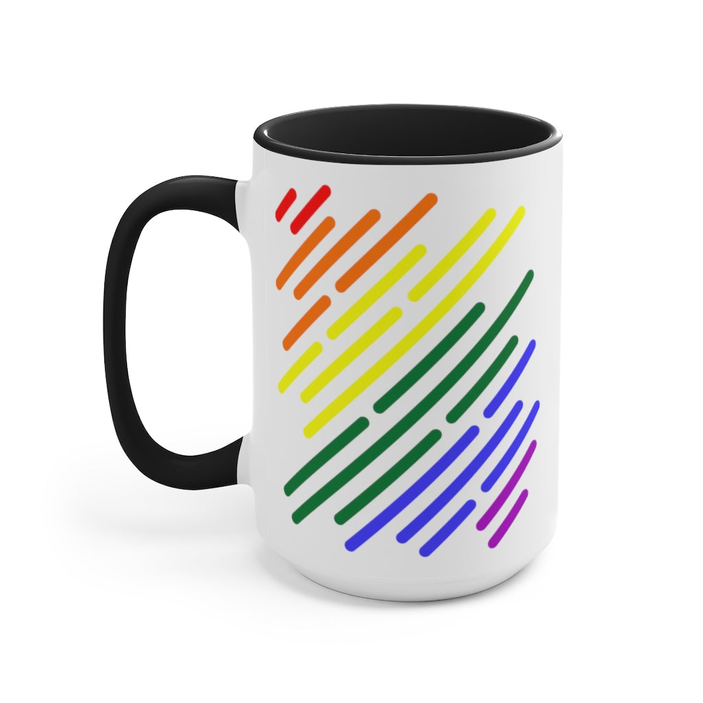 LGBTQ+ Flag Stripe Accent Mug