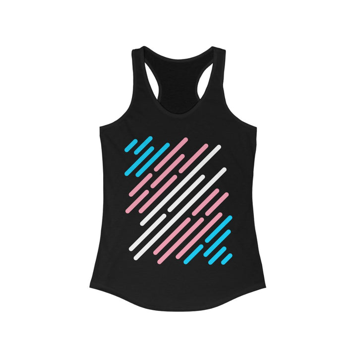 Trans Tank Top Racerback - Trans Flag Stripes