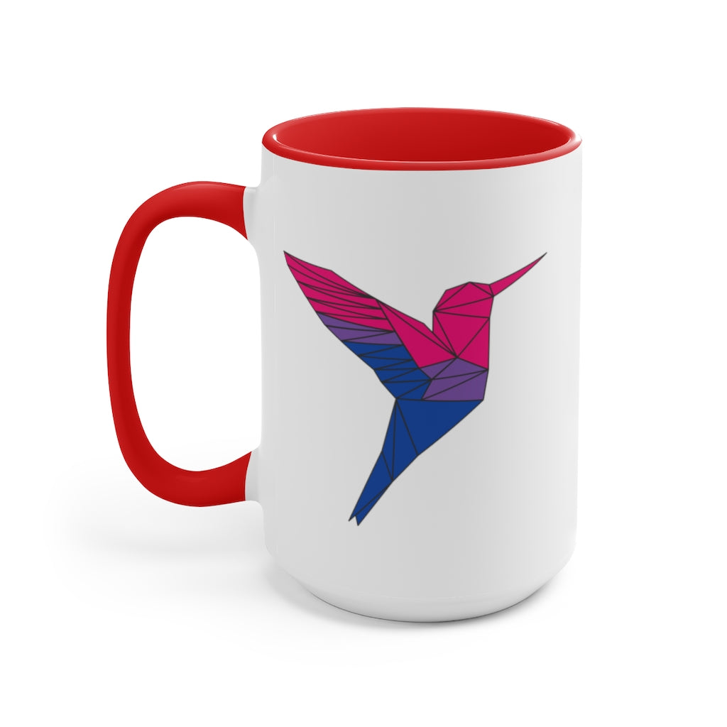 Polygon Hummingbird Bisexual Accent Mug