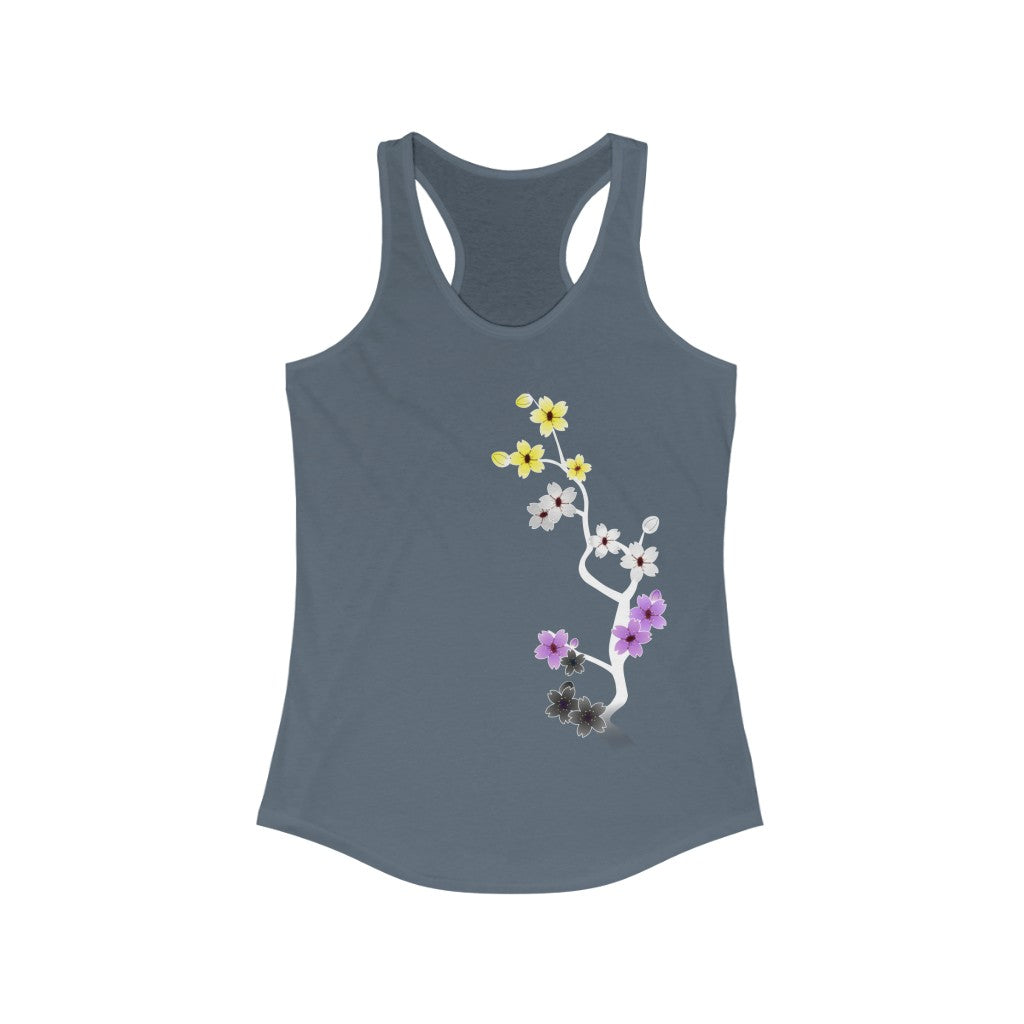 Nonbinary Tank Top Racerback - Dark Sakura