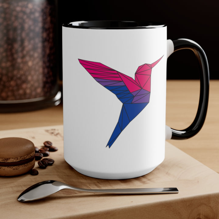 Polygon Hummingbird Bisexual Accent Mug