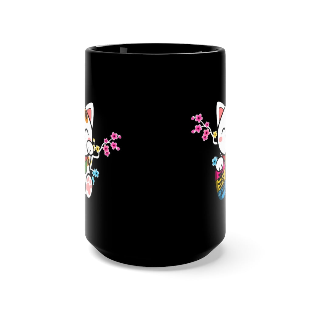 Maneki Neko Pansexual Black Mug 15oz