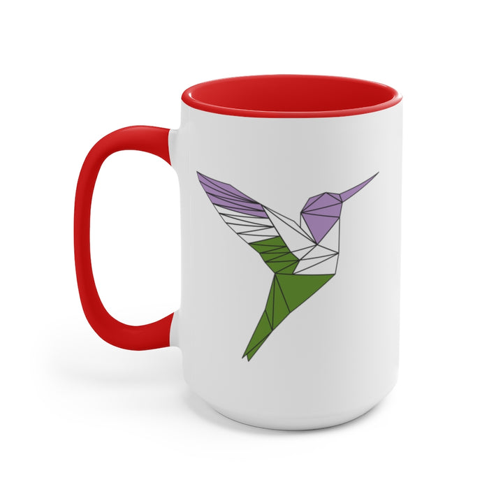 Polygon Hummingbird Genderqueer Accent Mug