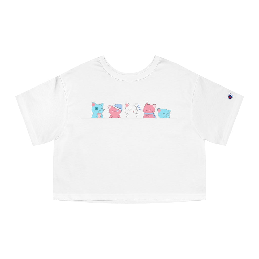 Champion - Kawaii Cats Trans Cropped T-Shirt