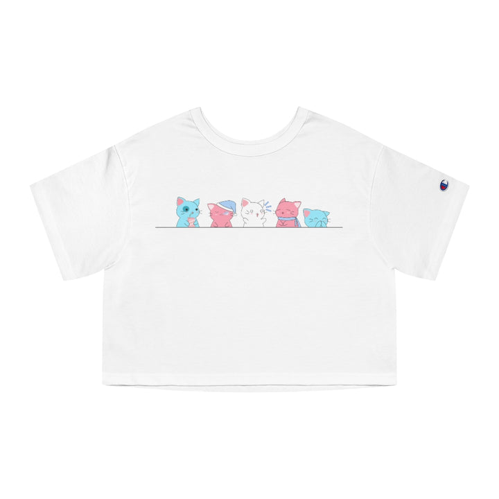 Champion - Kawaii Cats Trans Cropped T-Shirt