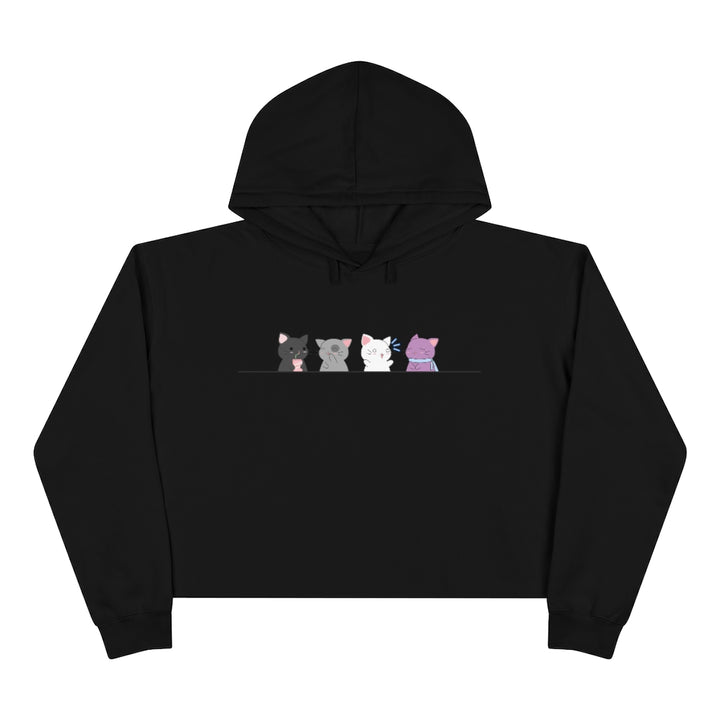 Kawaii Cats Asexual Crop Hoodie