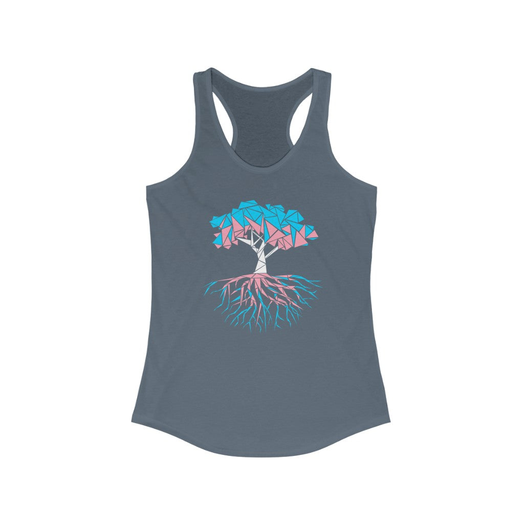 Trans Tank Top Racerback - Abstract Tree