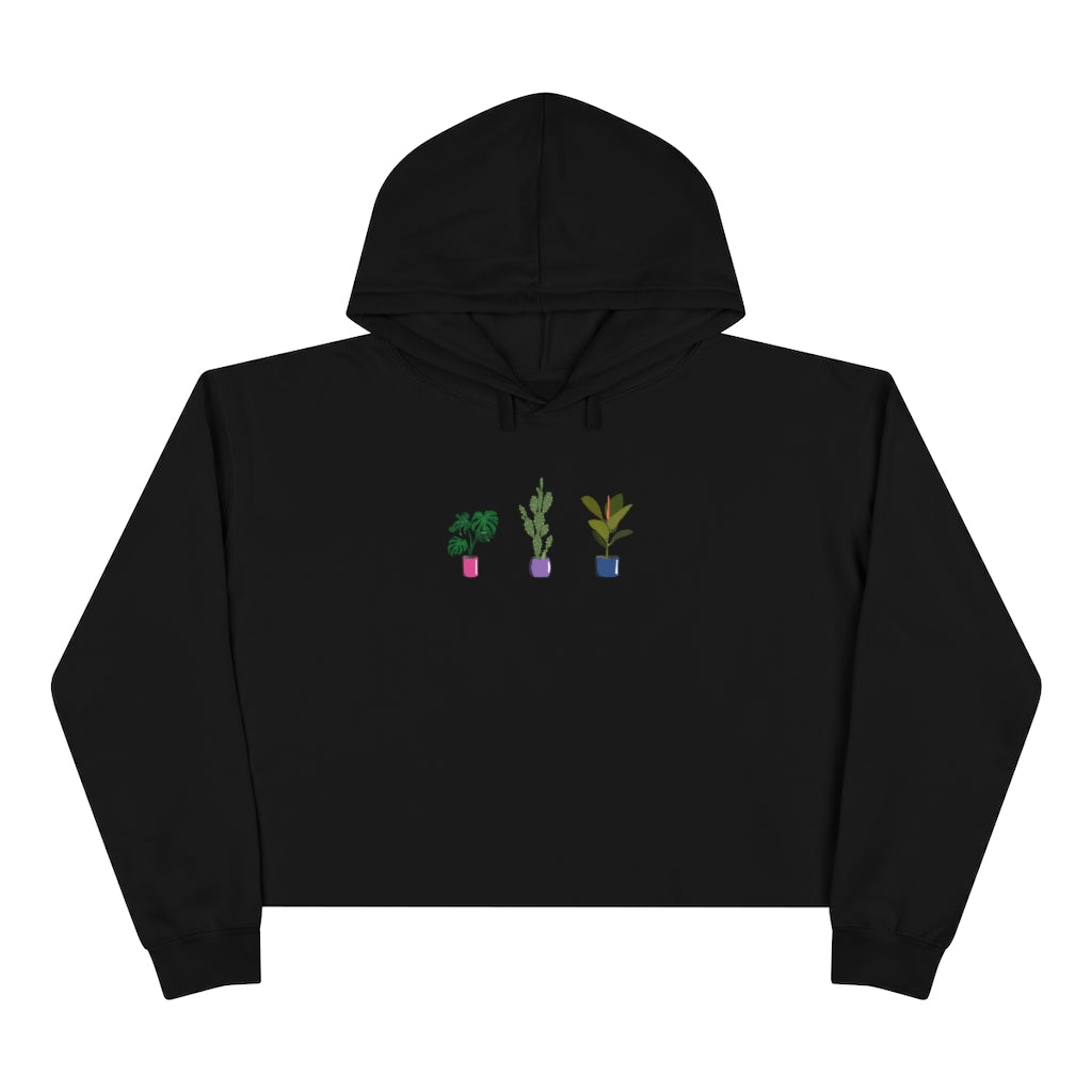 Succulent Plants Bisexual Crop Hoodie