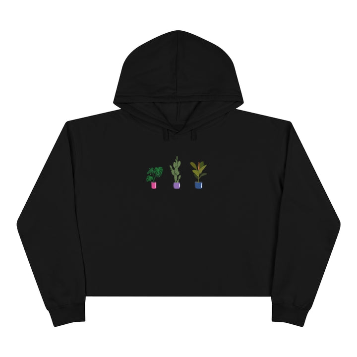 Succulent Plants Bisexual Crop Hoodie