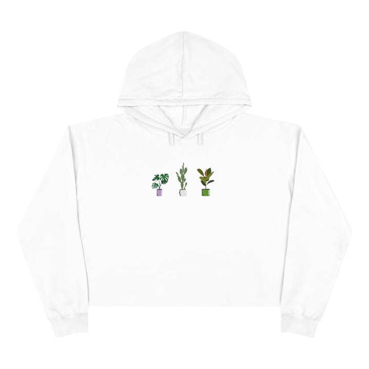 Succulent Plants Genderqueer Crop Hoodie