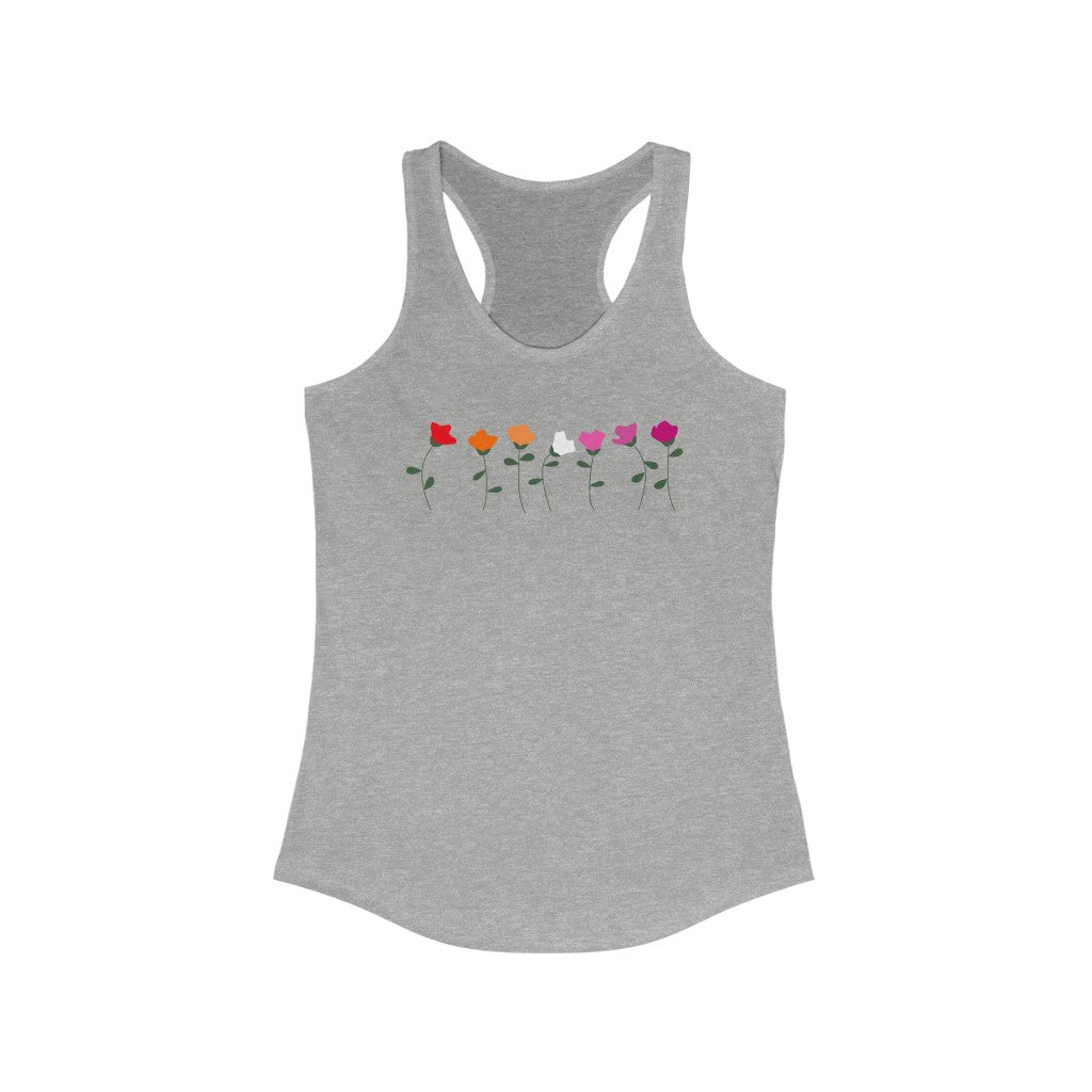 Lesbian Tank Top Racerback - Simple Flowers