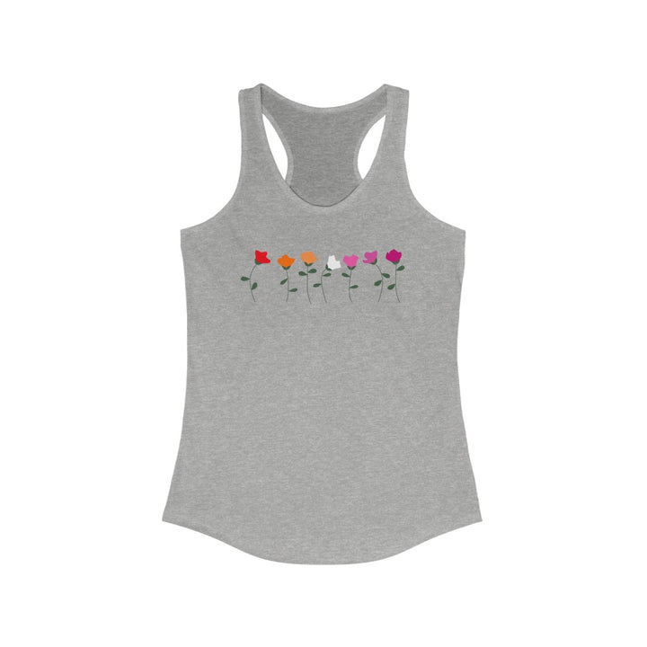 Lesbian Tank Top Racerback - Simple Flowers