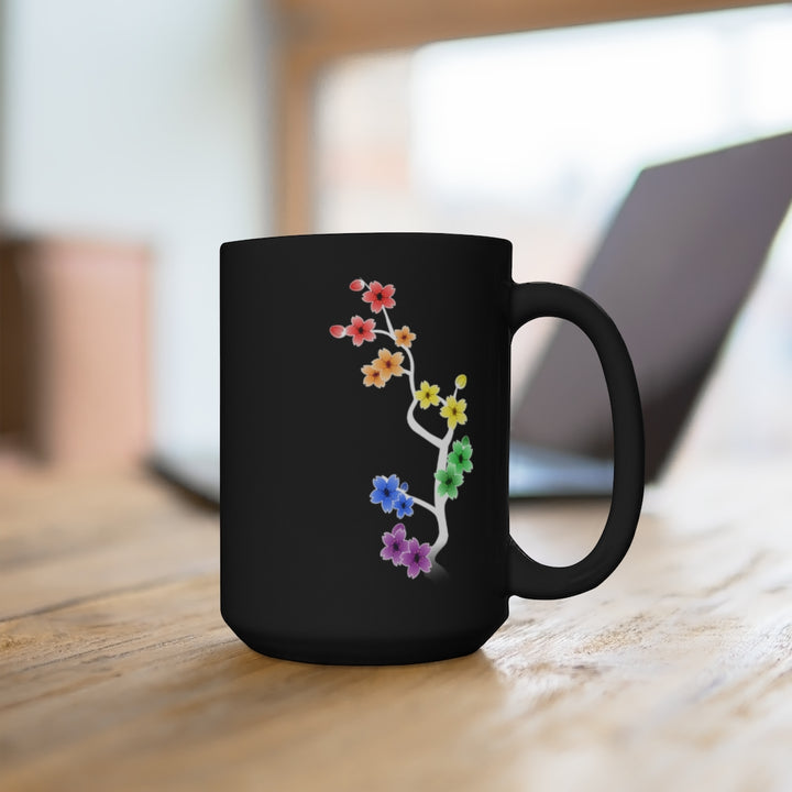 Sakura LGBTQ+ Black Mug 15oz