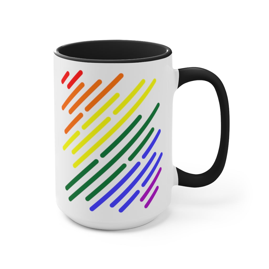 LGBTQ+ Flag Stripe Accent Mug