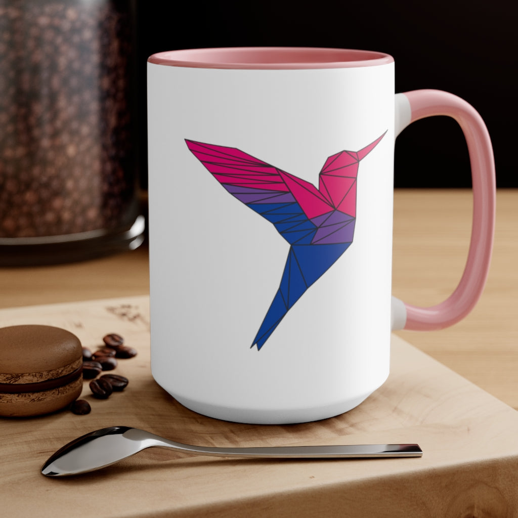 Polygon Hummingbird Bisexual Accent Mug