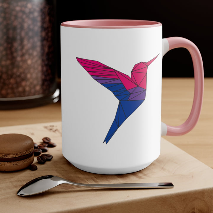 Polygon Hummingbird Bisexual Accent Mug