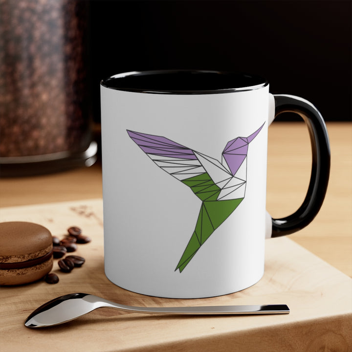 Polygon Hummingbird Genderqueer Accent Mug