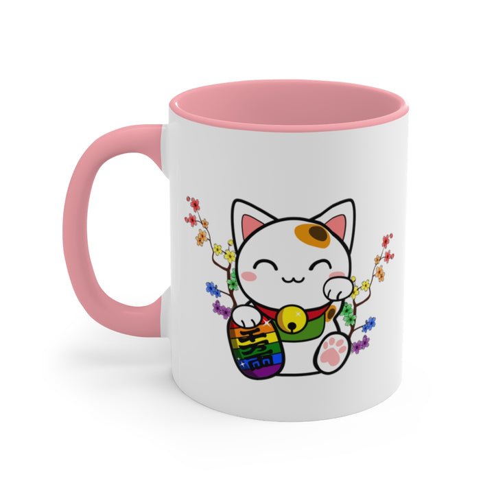 Maneki Neko LGBTQ+ Accent Mug