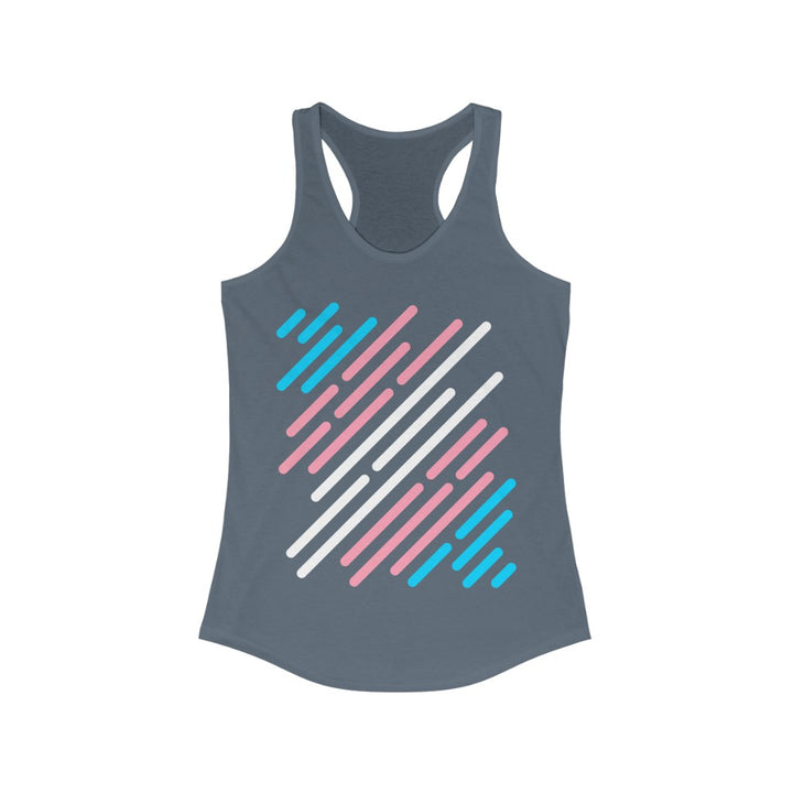 Trans Tank Top Racerback - Trans Flag Stripes