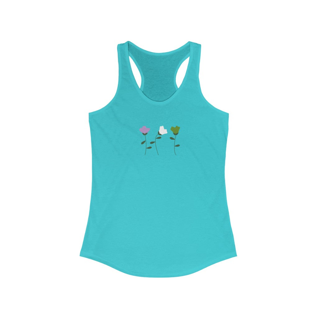 Genderqueer Tank Top Racerback - Simple Flowers