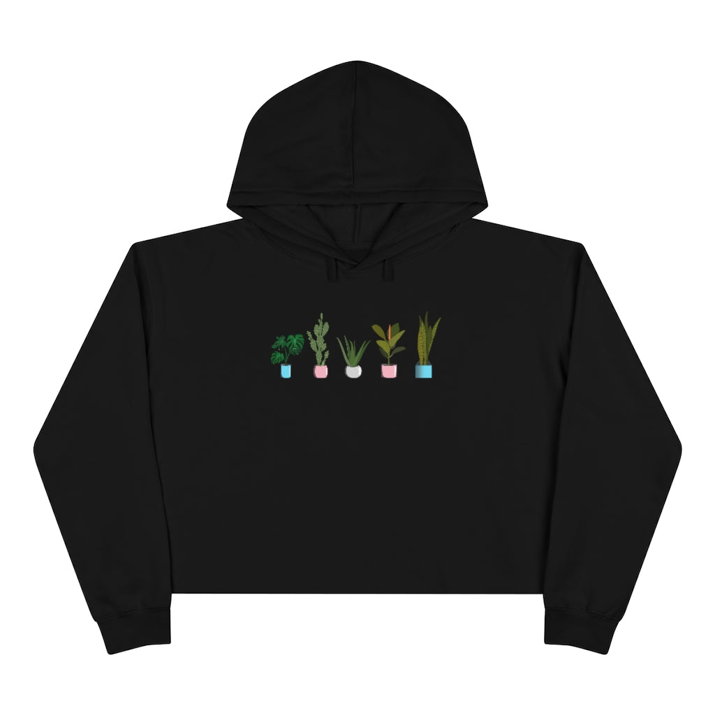 Succulent Plants Trans Crop Hoodie