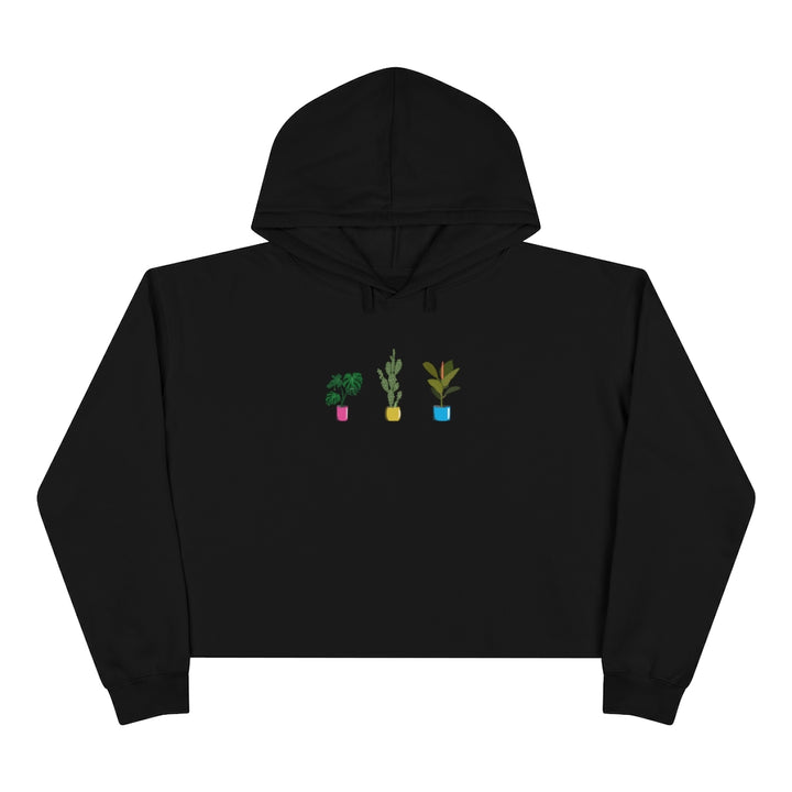 Succulent Plants Pansexual Crop Hoodie