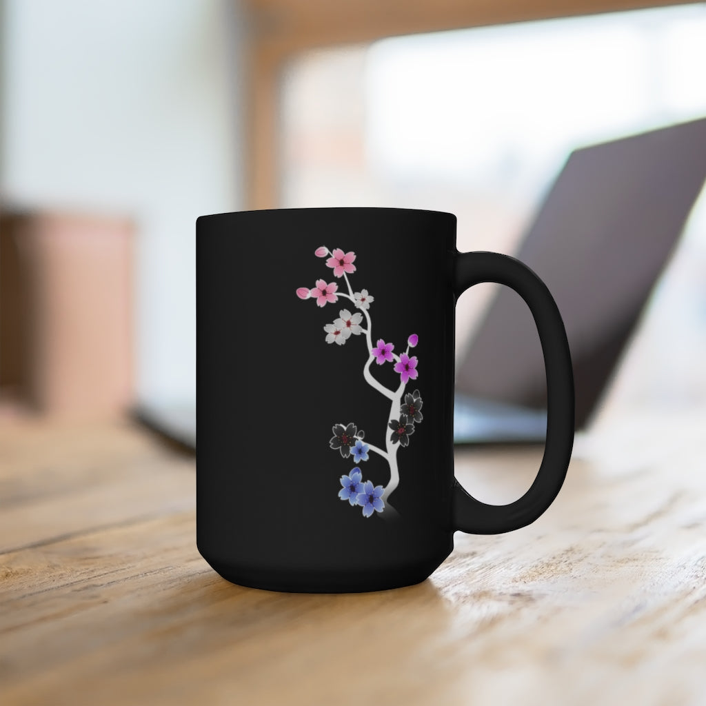 Sakura Genderfluid Black Mug 15oz