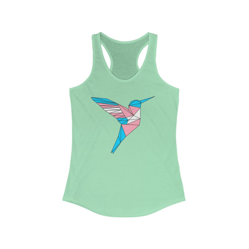 Trans Tank Top Racerback - Polygon Hummingbird