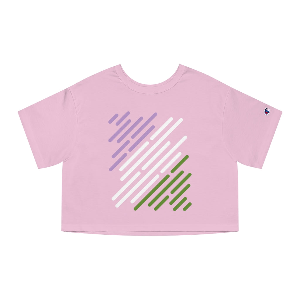 Champion - Genderqueer Flag Stripe Cropped T-Shirt