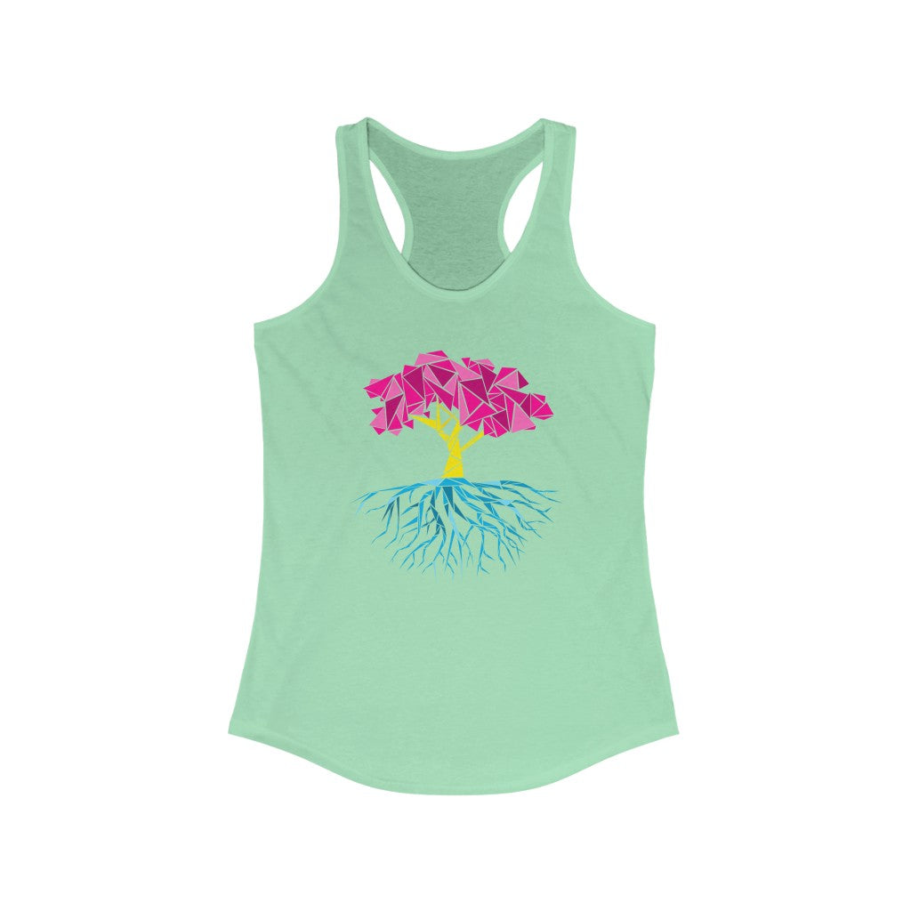 Pansexual Tank Top Racerback - Abstract Tree