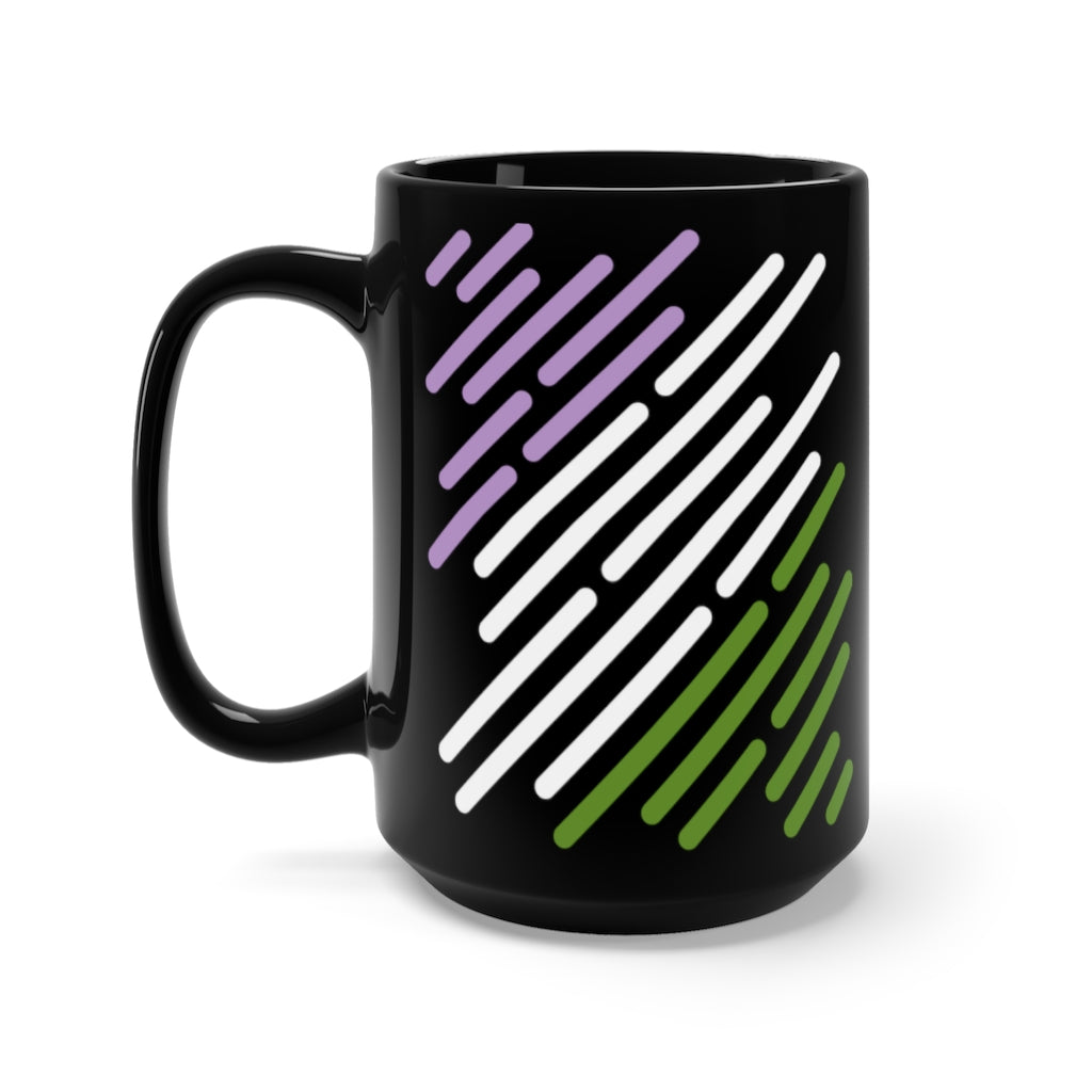 Genderqueer Flag Stripe Black Mug 15oz