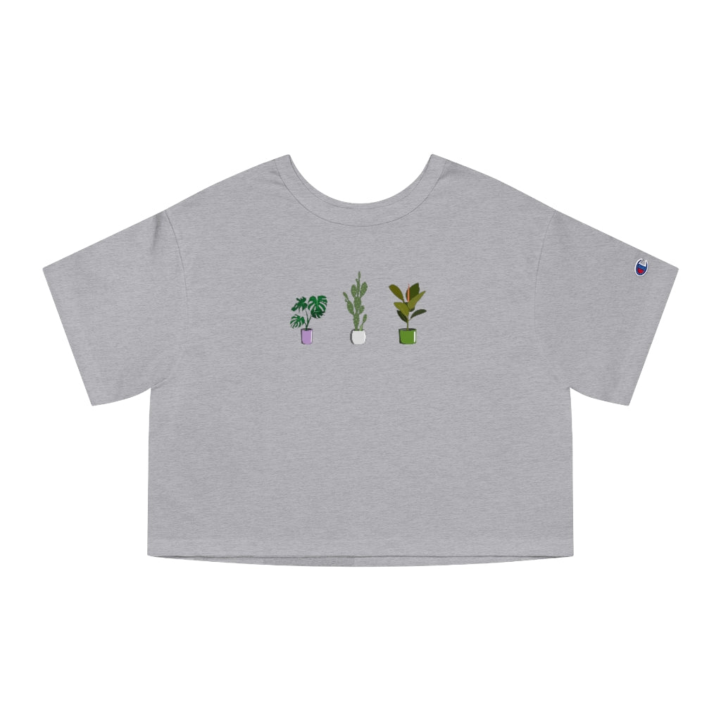 Champion - Succulent Plants Genderqueer Cropped T-Shirt