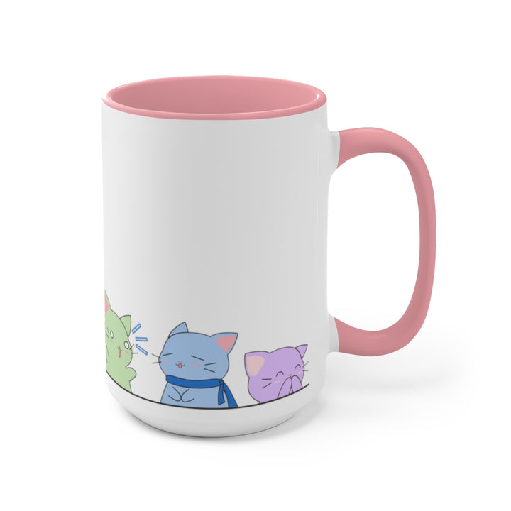 Kawaii Cats LGBTQ+ Accent Mug