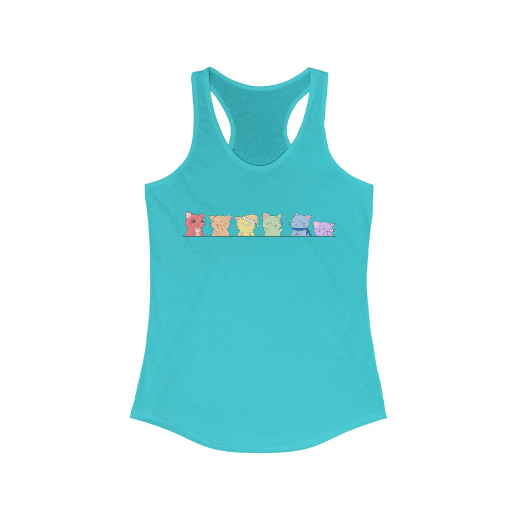 LGBTQ Pride Tank Top Racerback - Kawaii Cats