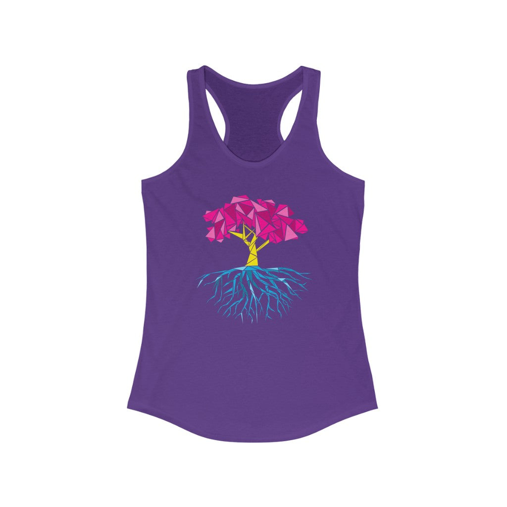 Pansexual Tank Top Racerback - Abstract Tree